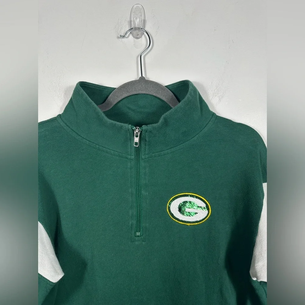 PINK Victoria’s Secret‎ Green Bay Packers Quarter Zip Pullover Women’s Small NFL